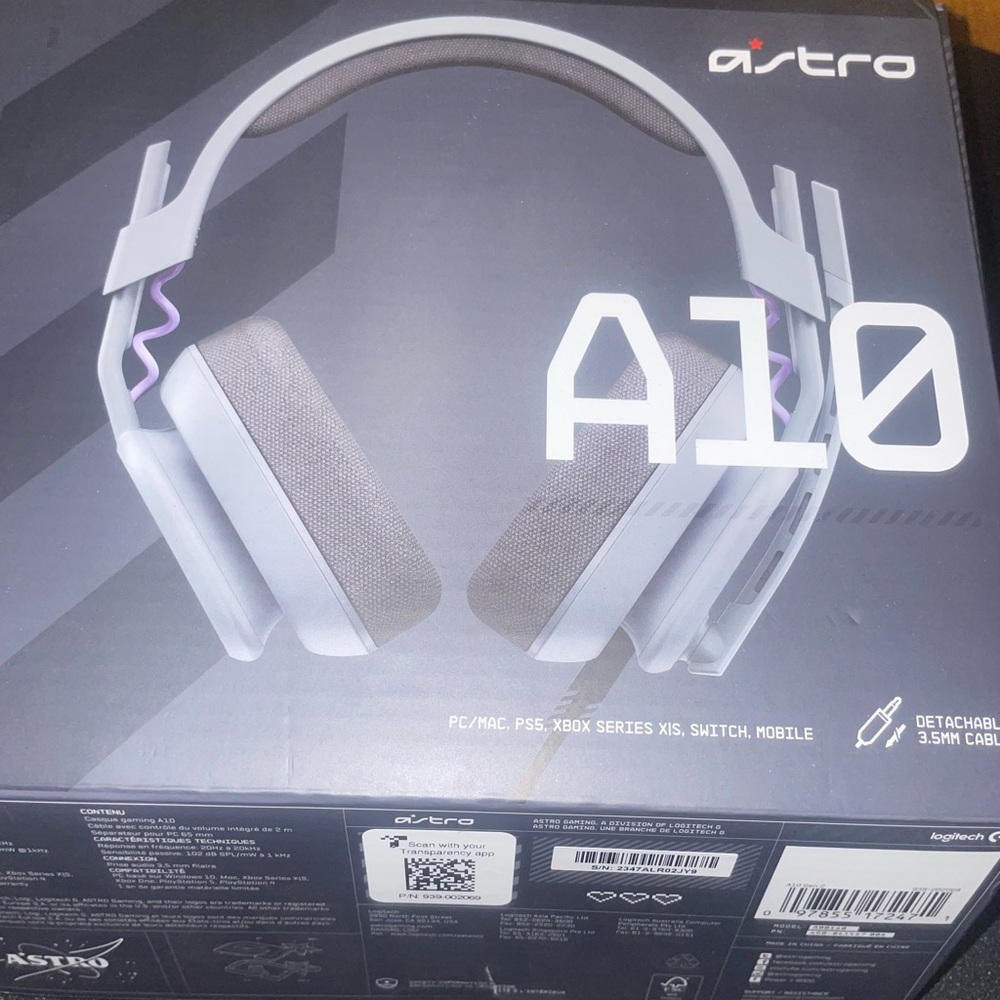 Logitech Astro A10 Headset - Gray and Purple